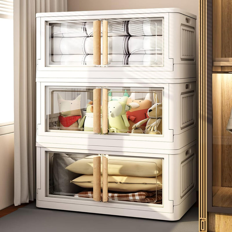 Storage Bins With Lids,78 Quart Plastic Bins With Lids,Large Closet Organizers,