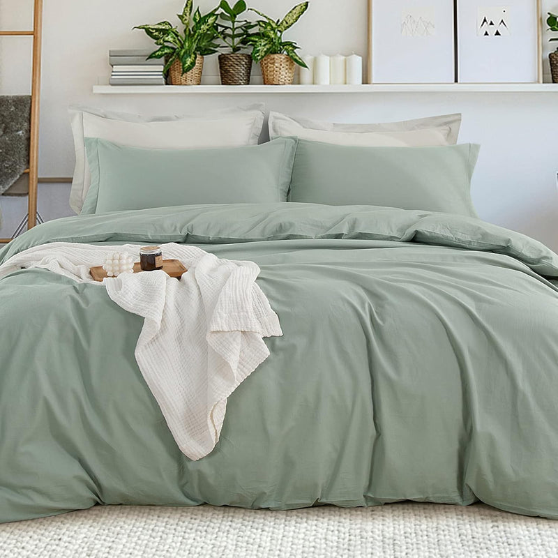 Cotton Twin Duvet Cover Sage Green 2-Piece Soft Cotton Twin Xl Comforter Cover