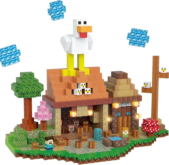 120-Piece Magnetic Building Blocks for Kids Ages 3+ with Light-Up Cubes