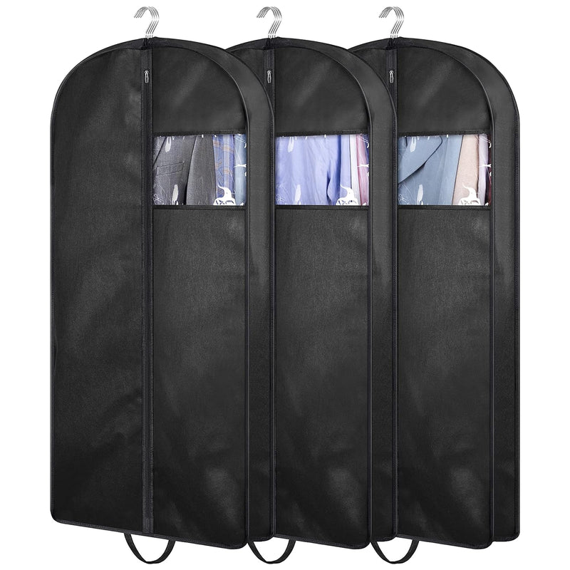 43" Suit Bags For Closet Storage And Travel, Gusseted Hanging Garment Bags For M