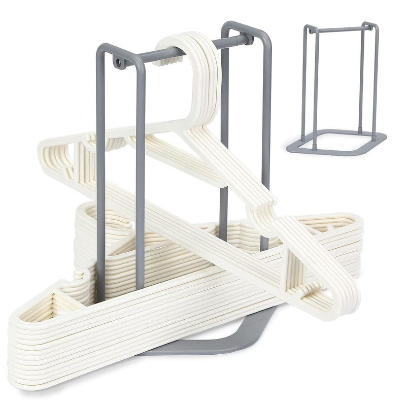 Space Saving Portable Hanger Organizer, 1Pc Grey Plastic Stackable Hanger Rack,