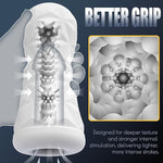 Male Masturbator with 3D Textured TPE Sleeve, Diamond Grip Case & Drying Stick