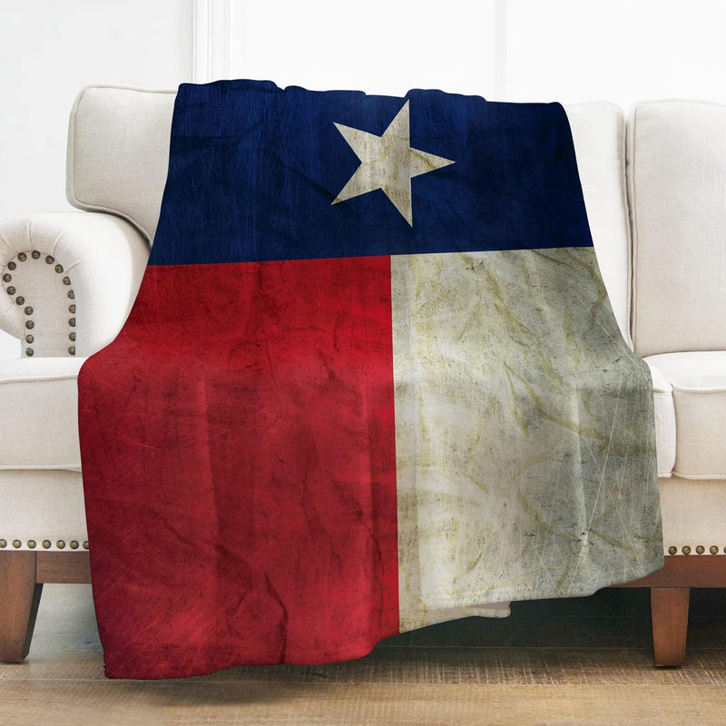 Texas Flag Throw Blanket Gifts For Women Girls Boys, Retro Decor For Couch Bed