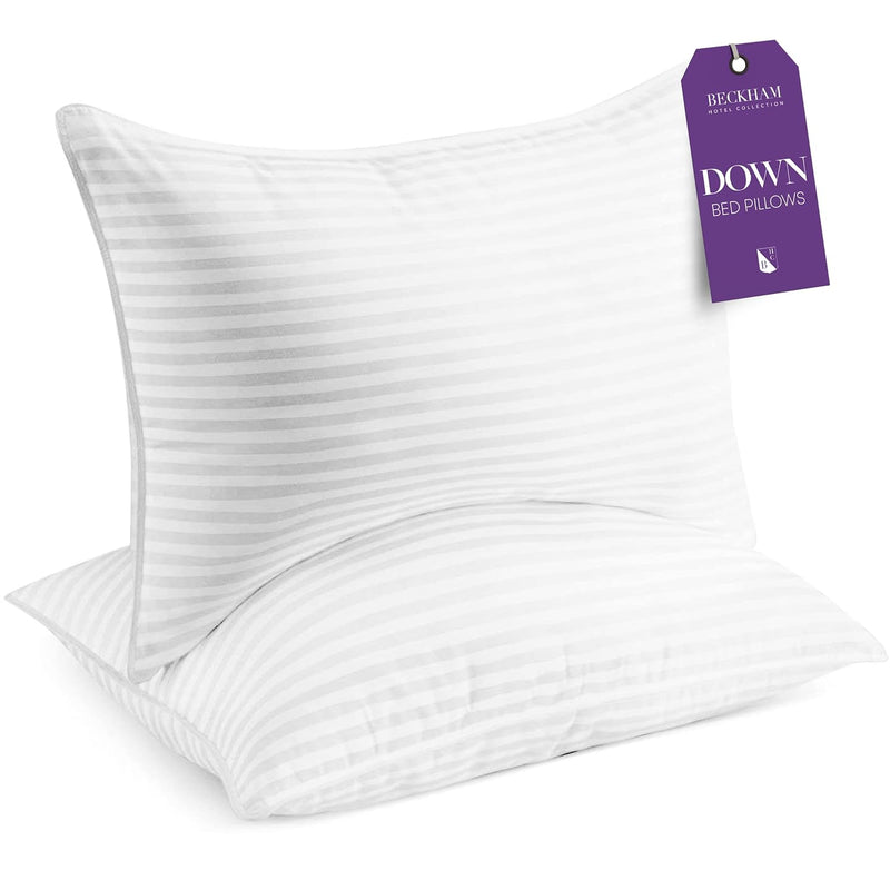 Bed Pillows Queen/Standard Size Set Of 2 - Down Pillow For Sleeping - Back, St