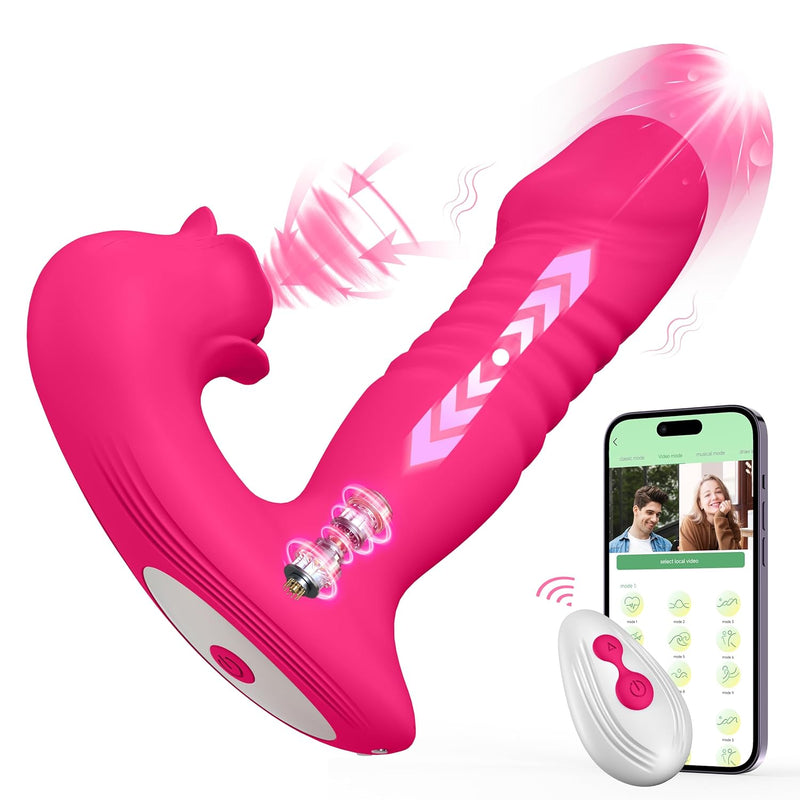 Rose Sex Toys For Women Sucking Vibrator Thrusting Dildo –Upgraded Sex Toy With 9 Sucking &Thrusting Vibrating Dildos,G Spot Clit Nipple Wearable Vibrator, Adult Sex Toys For Female Couple Sex Machine