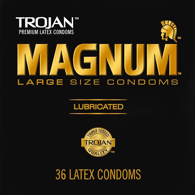Magnum Lubricated Large Condoms, Smooth & Comfortable, 36 Count, For Men