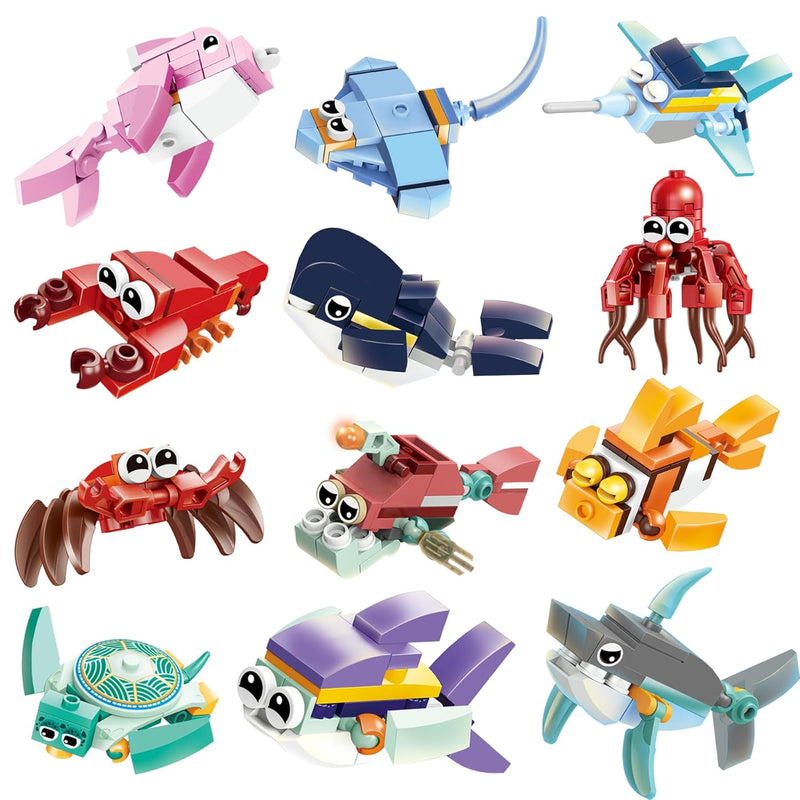 Party Favors For Kids 12 Pack Ocean Animals Building Blocks Sets For Goodie