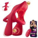 Vibrating Cock Ring Couples Sex Toys - Silicone Penis Ring Vibrator With Lip-Shaped Clitoral Stimulator & Testicle Vibrator, 9 Vibrations & 3 Motors & Smart Ai Sync App Adult Sex Toys For Men Women