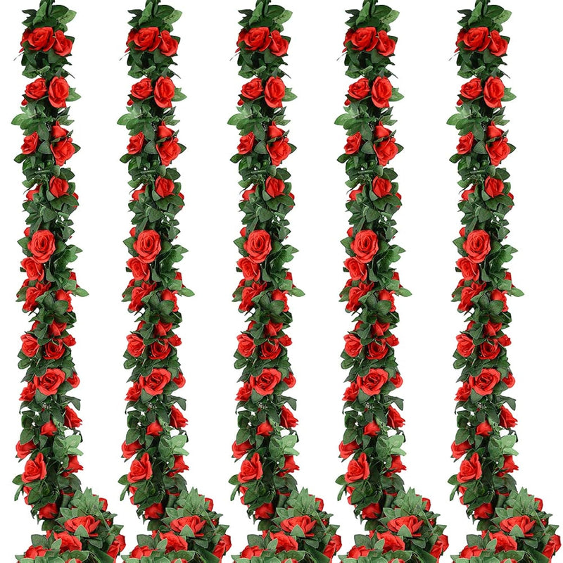 5 Pack Flower Garland Artificial Fake Rose Garland Vine Artificial Flowers For