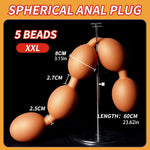 Oversize Eggs Pull Beads Egg Shape Prostate Massage Anal Beads, Liquid Silicone Extra Long Anal Plug Anal Ball 5 Balls Adult Sex Toys For Women And Men - Xxl