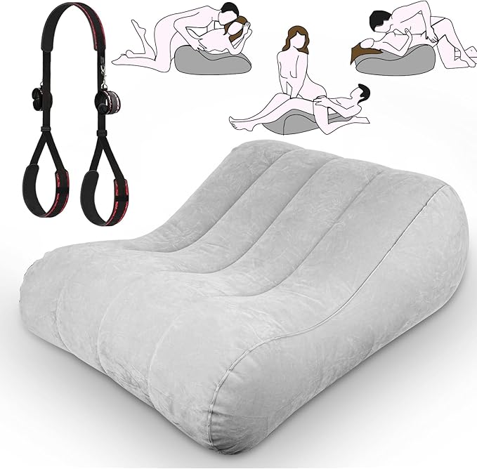 Adjustable Sex Position Pillow with Bondage Straps – Supportive Cushion for Couples
