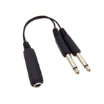 6.35Mm 1/4 Inch Trs Stereo Female To 2 Dual 1/4 Inch Ts Mono Male Y Splitter Adiuo Cable 20Cm/8Inch (6.35F/2M)