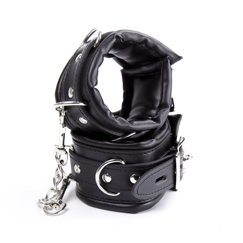 Adjustable Handcuffs Wrist Ankle Bracelets Sm Adult Plush Pu Leather Bondage Fetish Handcuffs Kit Cuff Restraint Set Sex Toy (Ankle)