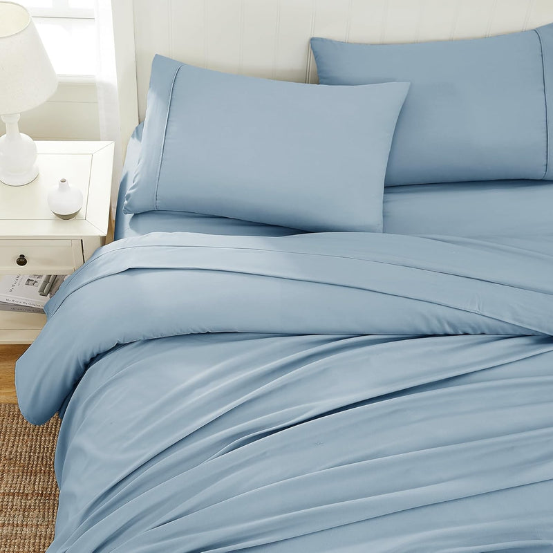 Full Bed Sheet Set-4 Pieces Brushed Microfiber Fitted Sheets With 15 Inches De