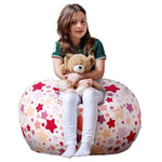 Stuffed Animal Storage Bean Bag Chair Cover For Kids | Stuffable Zipper Beanba