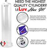 Penis Pump Vacuum Cylinder 2.125" x 9" Clear Acrylic Measurement Marks