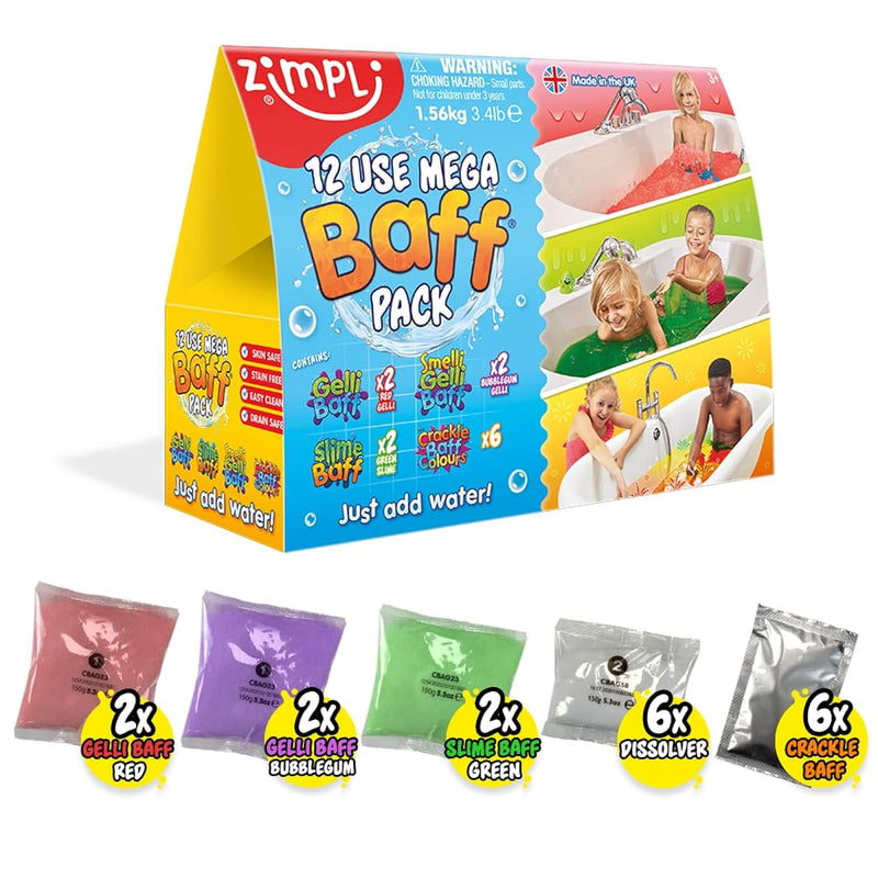12 Use Mega Value Baff Pack From , 4 X Gelli Baff, 2 X Slime Baff & 6 X Cra