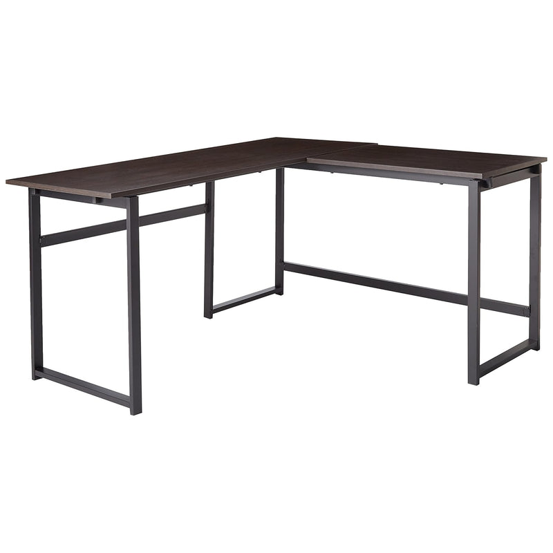 Luke 59 Inch Black Metal Corner Desk / L-Shaped Computer Desk / Office Desk /