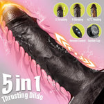 10 Inch Big Black Dildo–Thrusting Realistic Bbc Dildo With 9 Vibrating & 3 Thrusting Modes, Heated Huge Silicone Dildos With Strong Suction Cup,Adult Sex Toys For Women G-Spot Stimulation