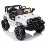 12V Battery Powered Truck Kids Ride On Car W/Rc, Led Light, Horn, Mp3, White