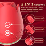 Flapping Rose Vibrator Sex Toy, Rose Clitoralis Stimulator for Women (Red Sucking Rose)