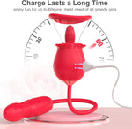 3-in-1 Rose Stimulator – Licking, Thrusting & Vibrating G-Spot & Clitoral Toy