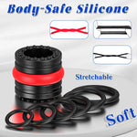 Penis Ring Set for Men, 8 Sizes, Silicone Cock & Ball Stretcher for Erection Aid
