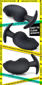 Silicone Anal Plug for Comfortable Long-Term Wear, Curved Base, 5.35"x2.16"