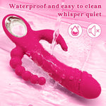 Thrusting Rabbit Vibrator with Multiple Speeds, G-Spot & Anal Stimulation, Adult Toy