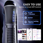 APP-Controlled Penis Pump with Vibration & Suction, 2 Sleeves for Men