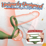 C-Shaped Prostate Massager with Dual Cock Rings & Remote Control for Couples