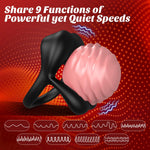 Vibrating Cock Ring with Clitoral Stimulator – Stretchy Male Sex Toy with 9 Modes