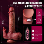 Realistic Thrusting & Licking Dildo – 8.7" Vibrator with 9 Vibes, Heat & Remote Control