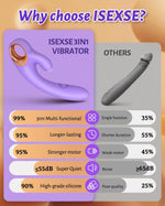 3-in-1 G Spot Vibrator & Clitoral Stimulator with 8 Suction, Flapping & Vibes