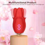 3-in-1 Rose Clitoral Vibrator – G-Spot, Nipple & Couples Stimulator with 10 Modes