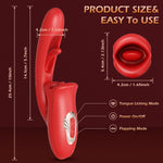 Vibrator Adult Sex Toys for Women, APP Remote Control Tongue Rose Sex Toy Dildo Vibrators G Spot Vibrator with 9 Licking Sucking & Flapping Clitoral Stimulator Anal Nipple for Female Men Couples