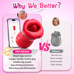 5-in-1 Rose Vibrator with Suction, Licking & App Control for Clit, Nipple & Anal