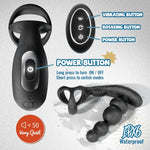 Remote-Controlled Prostate Massager with Anal Beads & Vibrating Cock Ring for Men