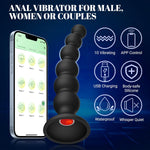 APP-Controlled Vibrating Anal Beads Butt Plug, 9 Vibration Modes, Waterproof