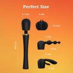 Cordless Wand Vibrator Kit – Powerful with 3 Attachments for Clitoral, G-Spot & Anal