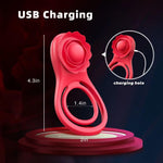 App-Controlled Vibrating Cock Ring for Couples, 10 Vibration Modes, Clitoral & Penis Sleeve