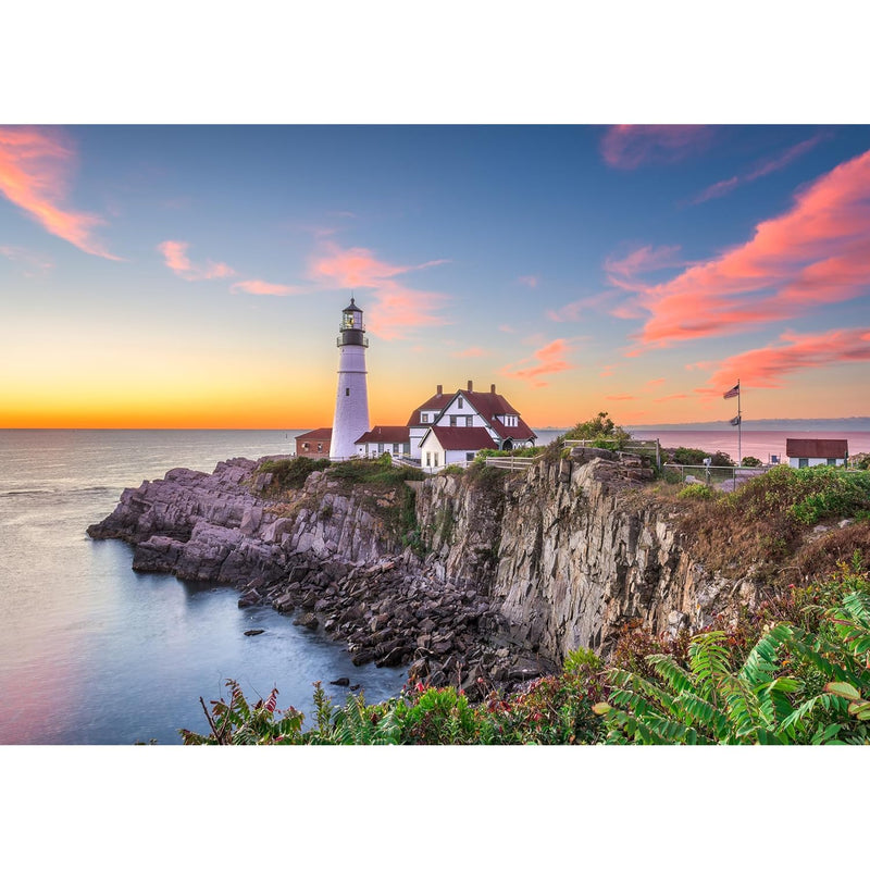 Portland Lighthouse Puzzles For Adults 1000 Pieces, Beach Landscape Nature