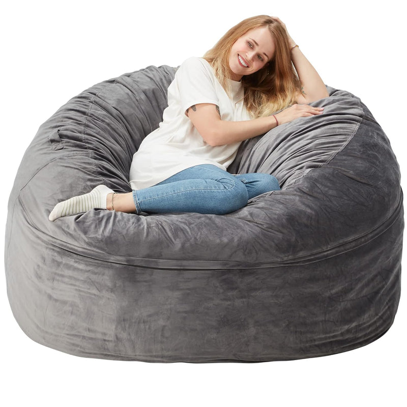 Bean Bag Chair: Giant 5' Memory Foam Furniture Bean Bag Chair With Microfiber