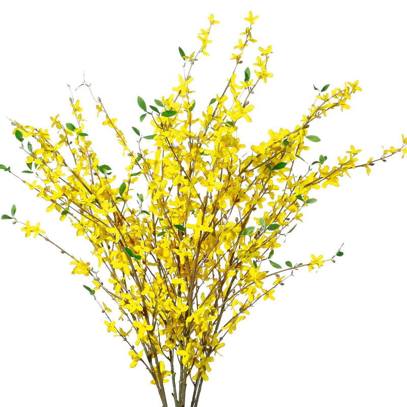 Fake Forsythia Stems Artificial Orchids Flowers 4 Pcs Fake Forsythia Branches