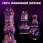 10" Fantasy Monster Dildo with Egg Depositor, Knotted Design & Inflatable Pump