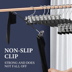 Pants Hangers with Clips 20 Pack Adjustable Skirt Hangers for Women Non-slip Trousers Hanger for Jeans Clothes Hangers for Pants Heavy Duty Space Saving Shorts Hangers,Black,12Inch