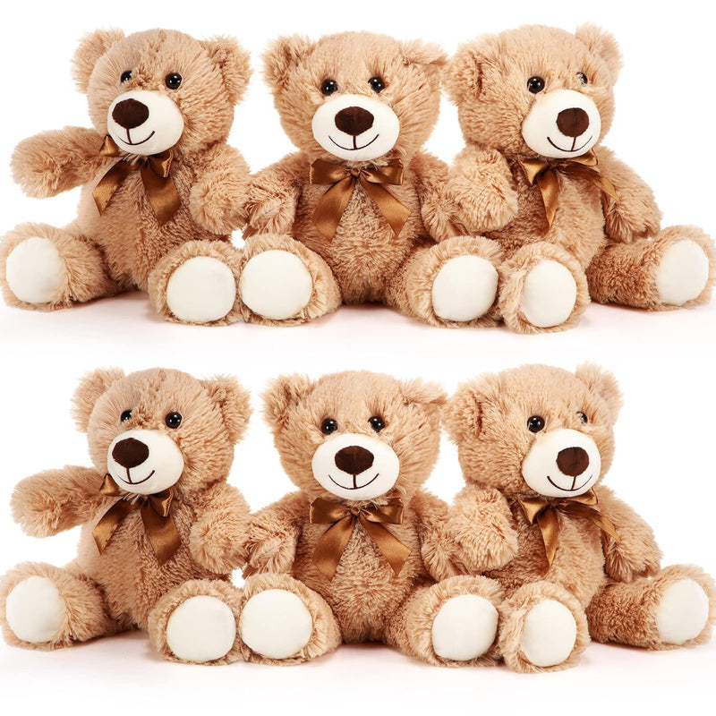 6 Pcs Bears Bulk Stuffed Animal Small Bears Baby Shower Bears Plush Toys Em