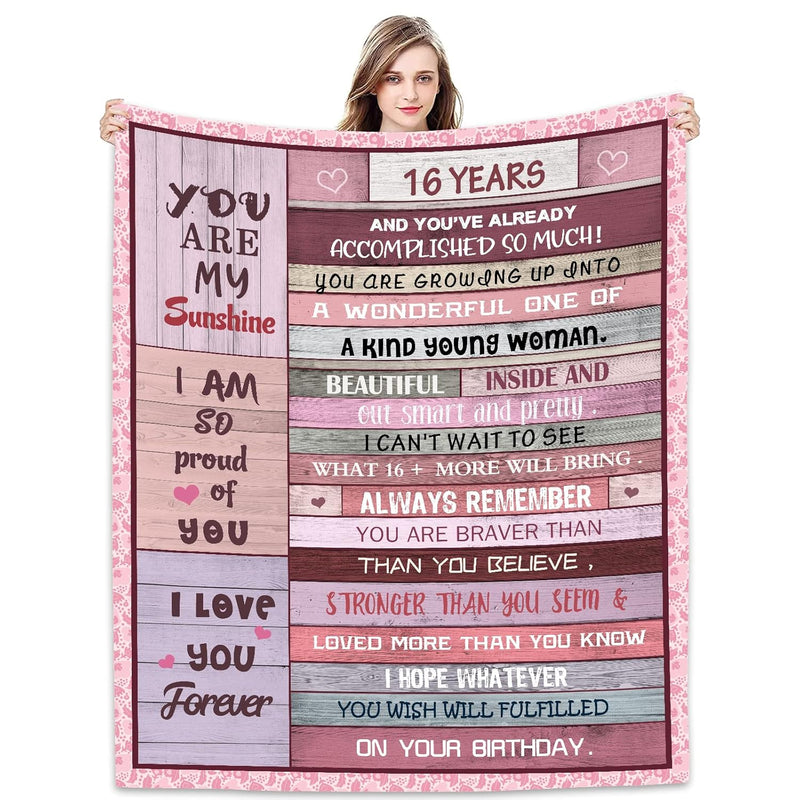 Sweet 16Th Birthday Gifts For Girls Blanket 60"X50", Sweet 16 Gifts For Girls