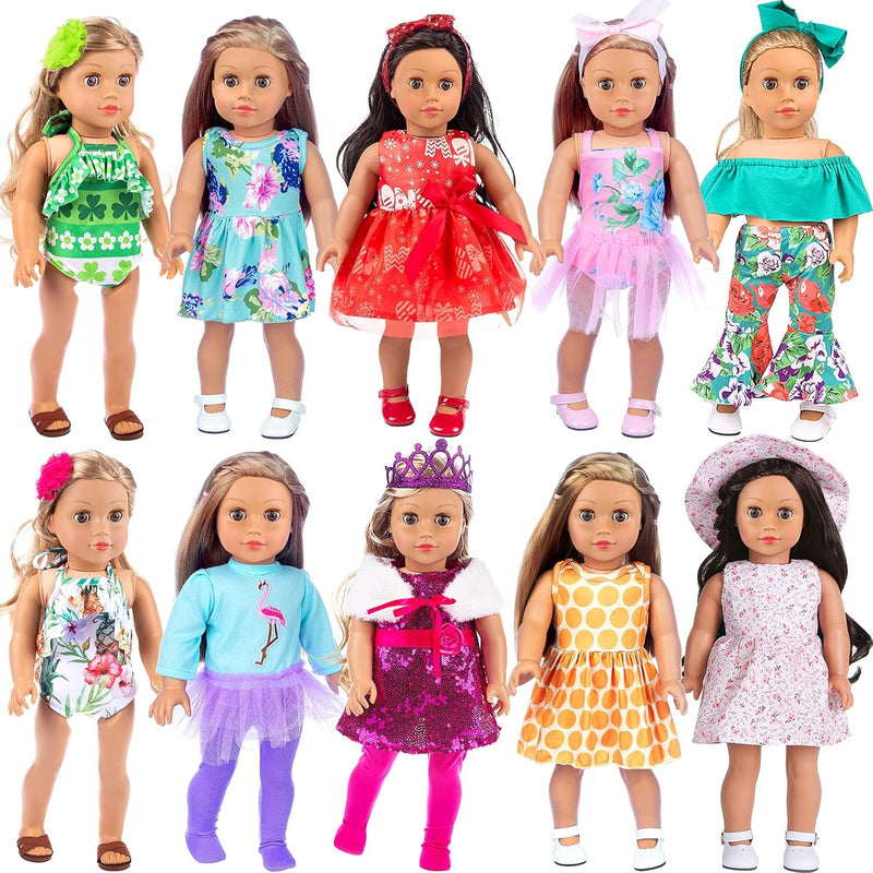 24 Pcs American Doll Clothes For 18 Inch Doll Clothes And Accessories Doll