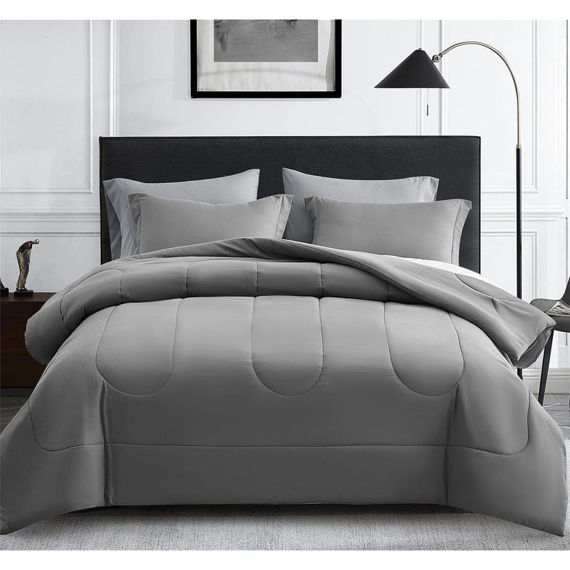 Full Size Comforter Set 7 Pieces Bed In A Bag - Down Alternative Bed Set With